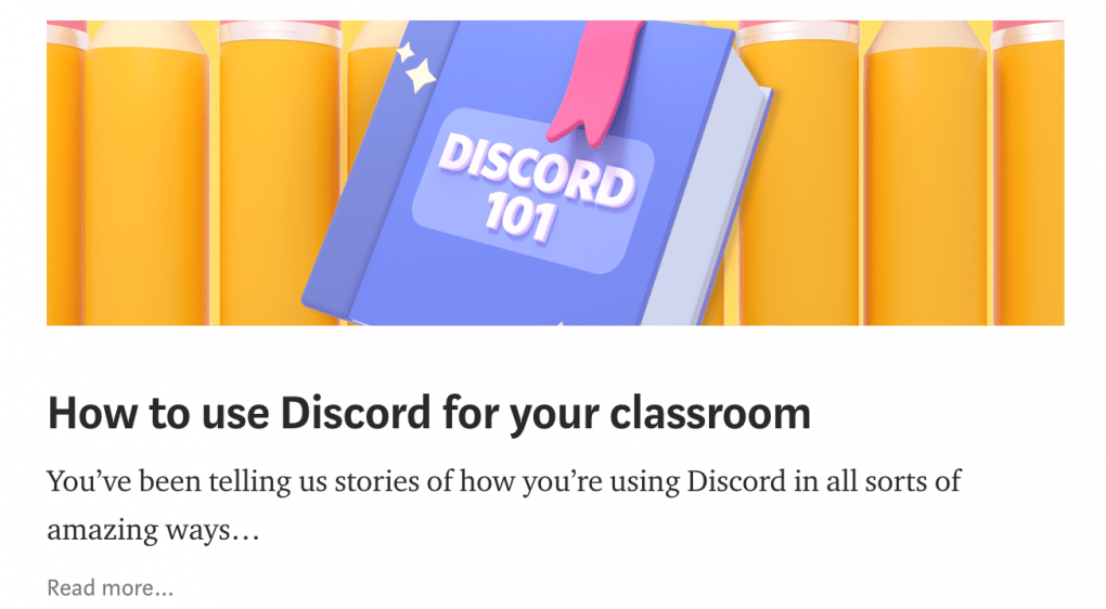 Card preview for "How to use Discord for your classroom"
