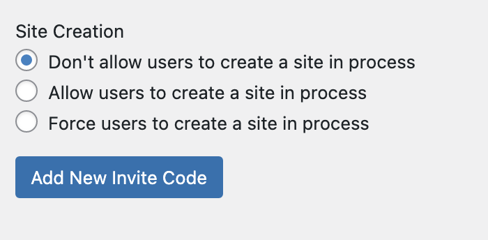  Enable "Don't allow users to create a site in process" selection option screenshot 