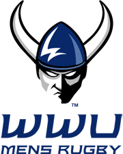 WWU angry Viking head logo above WWU Men's Rugby