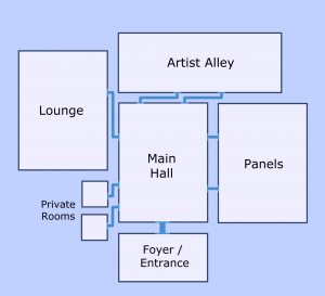 A map of queercon layout